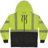image:imageErgodyne Unisex Adult Glowear 8318bk Performance Hivis Hooded Zipup Sweatshirt  Type R Class 3 Black BottomLime