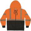 image:imageErgodyne Unisex Adult Glowear 8318bk Performance Hivis Hooded Zipup Sweatshirt  Type R Class 3 Black BottomOrange