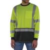 image:imageErgodyne Unisex Adult Glowear 8369bk Essential Hivis Long Sleeve TShirt  Type R Class 3 Black BottomLime