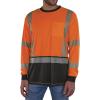 image:imageErgodyne Unisex Adult Glowear 8371bk Performance Hivis Long Sleeve TShirt  Type R Class 3 Black BottomOrange
