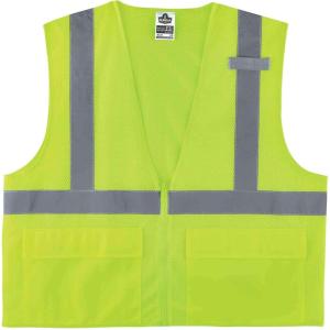 image:imageErgodyne GloWear 8220Z High Visibility Reflective Safety Vest ANSI Rated Zipper ClosureLime