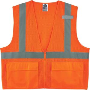 image:imageErgodyne GloWear 8220Z High Visibility Reflective Safety Vest ANSI Rated Zipper ClosureOrange