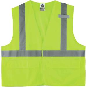 image:imageErgodyne GloWear 8225HL ANSI High Visibility Lime Solid Reflective Safety Vest Hook amp Loop Closure 2XL3XLHook  Loop Lime