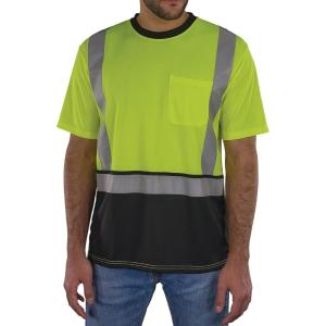 image:imageErgodyne Unisex Adult Glowear 8286bk Essential Hivis TShirt  Type R Class 2 Black BottomLime