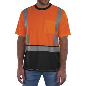 image:imageErgodyne Unisex Adult Glowear 8286bk Essential Hivis TShirt  Type R Class 2 Black BottomOrange