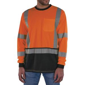 image:imageErgodyne Unisex Adult Glowear 8369bk Essential Hivis Long Sleeve TShirt  Type R Class 3 Black BottomOrange