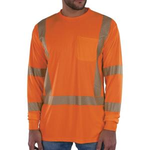 image:imageErgodyne Unisex Adult Glowear 8370 Performance Hivis Long Sleeve TShirt  Type R Class 3Orange