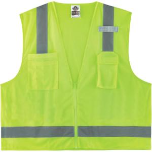 image:imageErgodyne Unisex Class 2 Economy Surveyors Vest  Zipper Tools Orange SmallMedium USLime