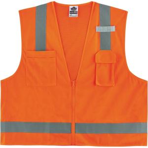 image:imageErgodyne Unisex Class 2 Economy Surveyors Vest  Zipper Tools Orange SmallMedium USOrange