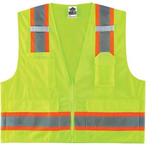 image:imageErgodyne Unisex Twotone Class 2 Two Tone Surveyors Vest Orange SmallMedium USLime