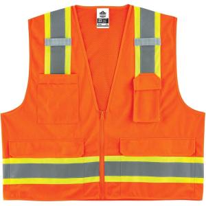 image:imageErgodyne Unisex Twotone Class 2 Two Tone Surveyors Vest Orange SmallMedium USOrange