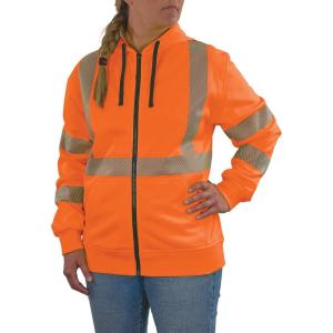 image:imageErgodyne Womens Glowear 8305w Womens Performance Hivis Hooded Zipup Sweatshirt  Type R Class 3Orange