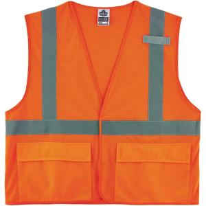 image:imageErgodyne unisexadult High Visibility Reflective Safety Vest Type R Class 2 Two Exterior Pockets Hook amp Loop ClosureOrange