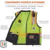 image:imageErgodyne GloWear 8251HDZBK Class 2 Safety Vest Hi Vis TwoTone Reflective Black Front Zipper ClosureLime
