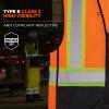 image:imageErgodyne GloWear 8251HDZBK Class 2 Safety Vest Hi Vis TwoTone Reflective Black Front Zipper ClosureOrange