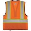 image:imageErgodyne GloWear 8251HDZBK Class 2 Safety Vest Hi Vis TwoTone Reflective Black Front Zipper ClosureOrange