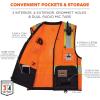 image:imageErgodyne GloWear 8251HDZBK Class 2 Safety Vest Hi Vis TwoTone Reflective Black Front Zipper ClosureOrange