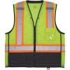 image:imageErgodyne GloWear 8251HDZBK Class 2 Safety Vest Hi Vis TwoTone Reflective Black Front Zipper ClosureLime