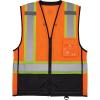 image:imageErgodyne GloWear 8251HDZBK Class 2 Safety Vest Hi Vis TwoTone Reflective Black Front Zipper ClosureOrange