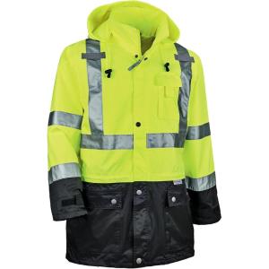 image:imageErgodyne GloWear 8365BK Rain Jacket Black Bottom High Visibility Reflective ANSI CompliantSmall