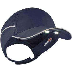 image:imageErgodyne  23339 Lightweight Bump Cap with LED Brim Lighting Baseball Hat Style Long Brim Skullerz 8965NavyNavy