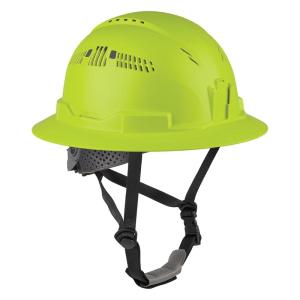 image:imageErgodyne 8964 Full Brim Safety Helmet Type 2 Class C Hard Hat with Chin Strap Adjustable Venting ANSIISEA Z8912014Lime